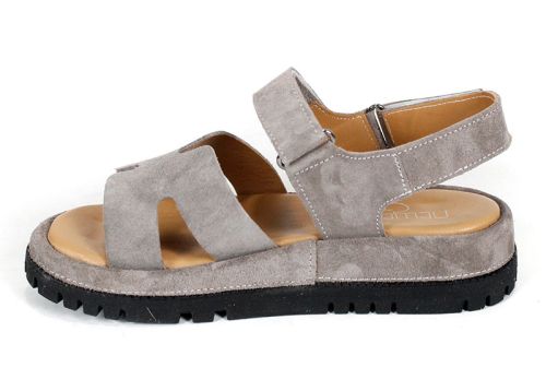 Sandale damă Velvet Echo din velur natural cu talpă confortabilă și închidere cu velcro