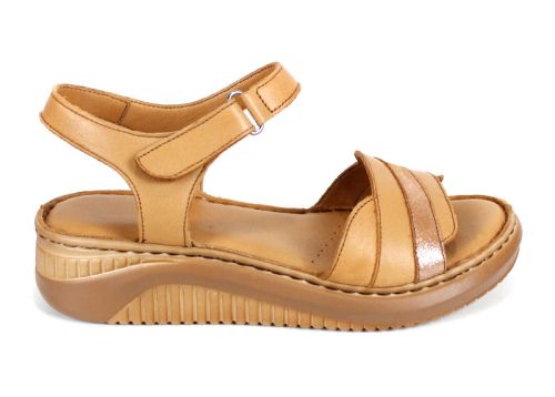 Sandale damă piele naturală culoare maro deschis Sole Chiaro