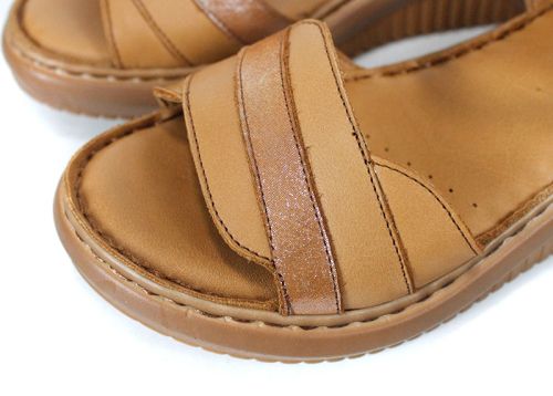 Sandale damă piele naturală culoare maro deschis Sole Chiaro