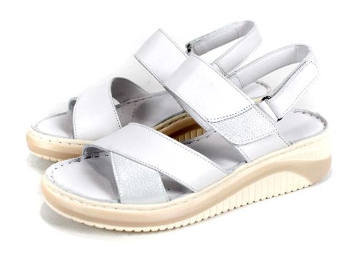 sandale damă albe din piele naturală Sole Brillante