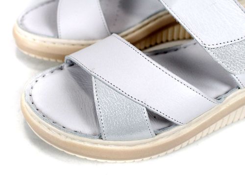 sandale damă albe din piele naturală Sole Brillante