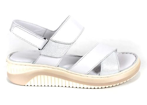 sandale damă albe din piele naturală Sole Brillante
