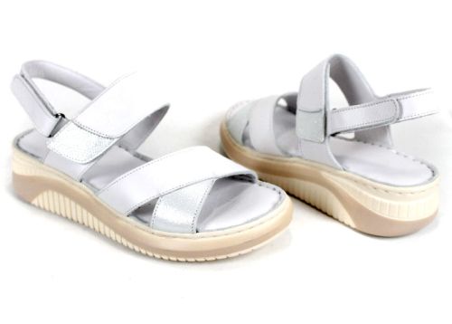 sandale damă albe din piele naturală Sole Brillante