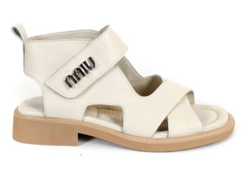 Sandale damă înalte din piele naturală bej – Cielo Caldo
