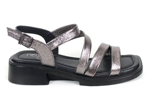 sandale damă Luce di Platino piele naturală platină