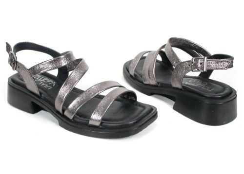 sandale damă Luce di Platino piele naturală platină