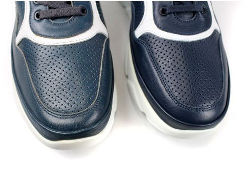 Pantofi barbati din piele în albastru închis - Model Alexander