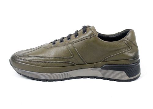 Pantofi casual pentru bărbați cu șireturi în verde - Model Antoine.