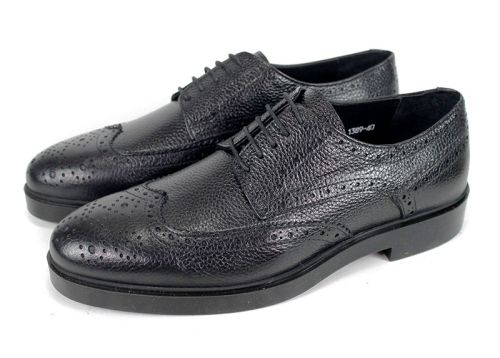 Pantofi eleganți bărbătești Linea Ombra – Oxford din piele naturală floater neagră