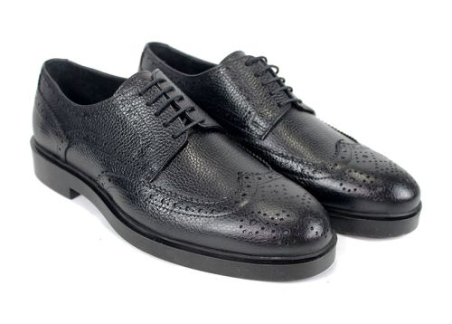 Pantofi eleganți bărbătești Linea Ombra – Oxford din piele naturală floater neagră