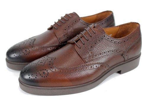 Pantofi bărbați eleganți Linea Ombra – maro Oxford din piele naturală