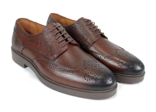 Pantofi bărbați eleganți Linea Ombra – maro Oxford din piele naturală