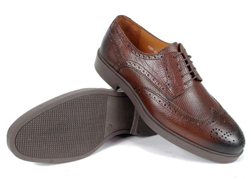 Pantofi bărbați eleganți Linea Ombra – maro Oxford din piele naturală