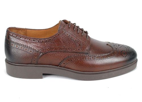 Pantofi bărbați eleganți Linea Ombra – maro Oxford din piele naturală