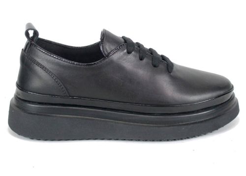 Pantofi casual damă Nero Lucente din piele naturală cu detalii din lac negru