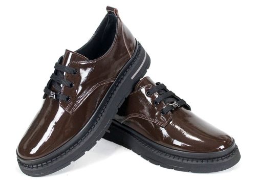 pantofi damă din lac natural maro – Classica Bruna