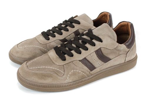 Pantofi sport retro damă Auria Tempo din piele întoarsă – culoare vizon