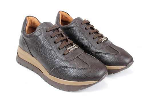 Pantofi sport damă Eleta din piele naturală floater maro