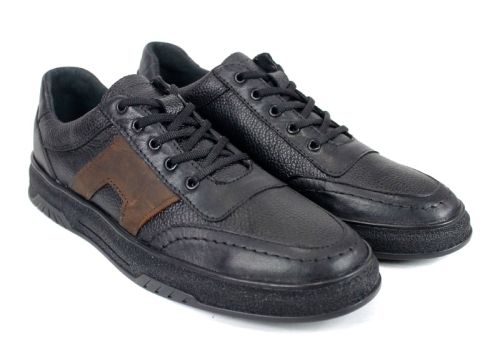 pantofi casual bărbați din piele naturală cu detaliu maro