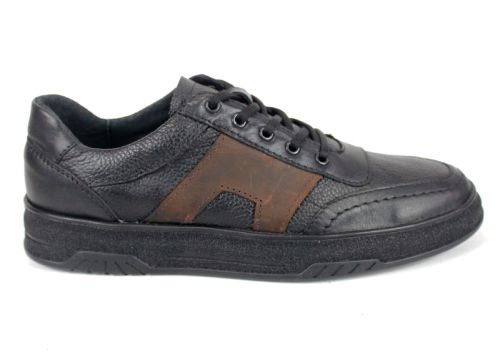 pantofi casual bărbați din piele naturală cu detaliu maro