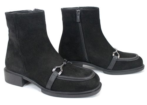 Ghete Eleganza din velur negru pentru dame