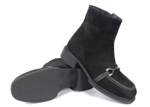 Ghete Eleganza din velur negru pentru dame