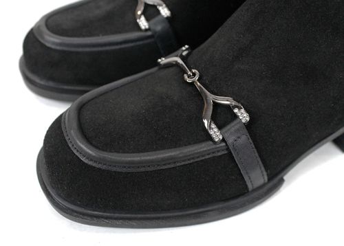 Ghete Eleganza din velur negru pentru dame