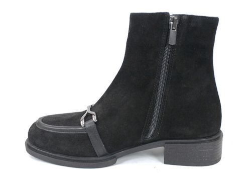Ghete Eleganza din velur negru pentru dame