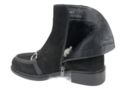 Ghete Eleganza din velur negru pentru dame