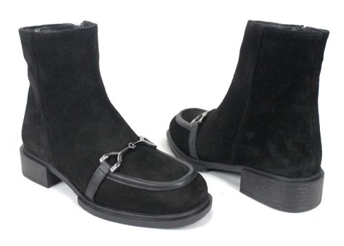 Ghete Eleganza din velur negru pentru dame