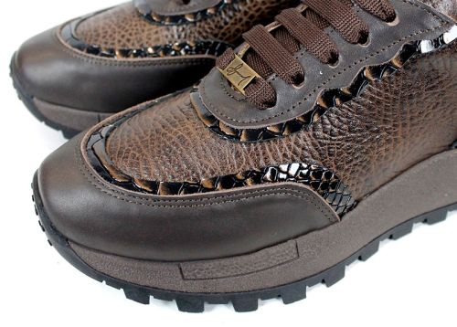 Pantofi sport damă Linea Noble – piele naturală, nuanțe maro