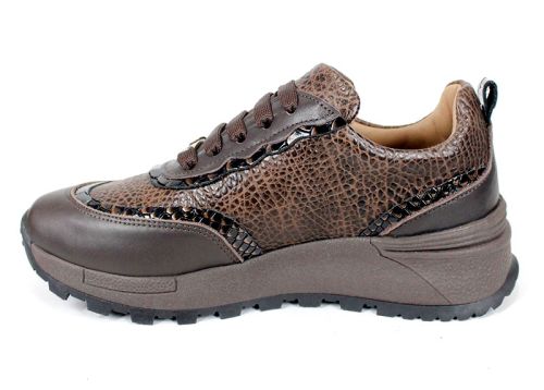 Pantofi sport damă Linea Noble – piele naturală, nuanțe maro