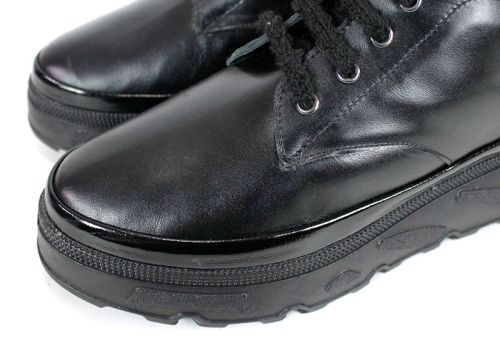 Ghete sport damă Night Nova din piele naturală – negre