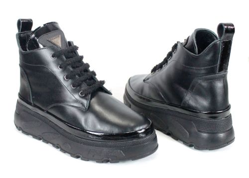 Ghete sport damă Night Nova din piele naturală – negre