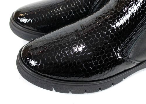 Cizme casual dama din piele de sarpe neagra - Model Ashley