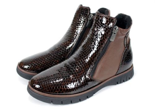 Cizme casual dama din piele de sarpe neagra - Model Ashley