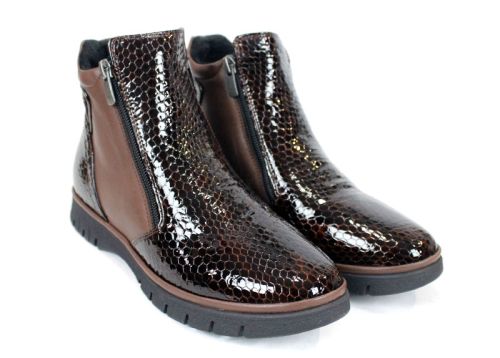 Cizme casual dama din piele de sarpe neagra - Model Ashley