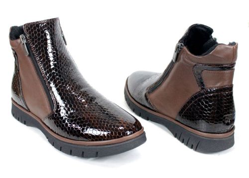 Cizme casual dama din piele de sarpe neagra - Model Ashley