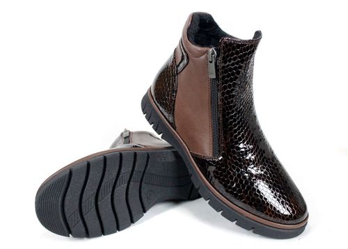 Cizme casual dama din piele de sarpe neagra - Model Ashley