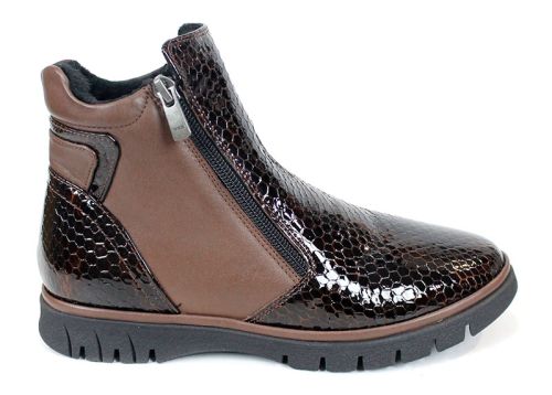 Cizme casual dama din piele de sarpe neagra - Model Ashley