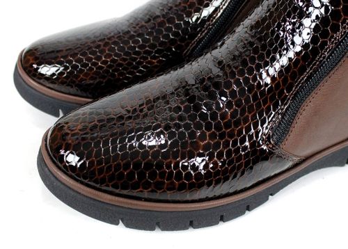 Cizme casual dama din piele de sarpe neagra - Model Ashley