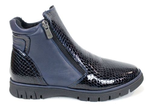 Cizme casual dama din piele de sarpe neagra - Model Ashley