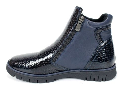 Cizme casual dama din piele de sarpe neagra - Model Ashley