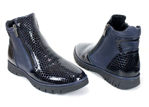 Cizme casual dama din piele de sarpe neagra - Model Ashley