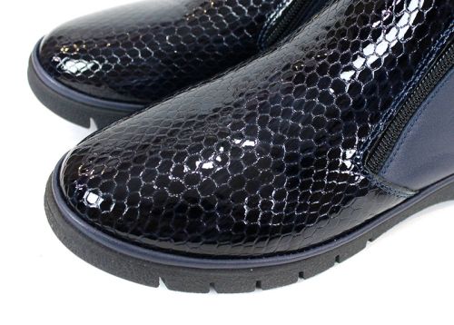 Cizme casual dama din piele de sarpe neagra - Model Ashley