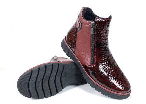 Cizme casual dama din piele de sarpe neagra - Model Ashley