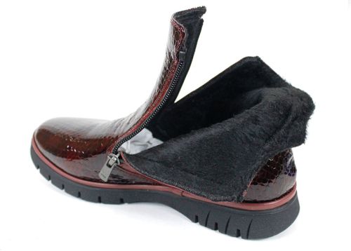 Cizme casual dama din piele de sarpe neagra - Model Ashley