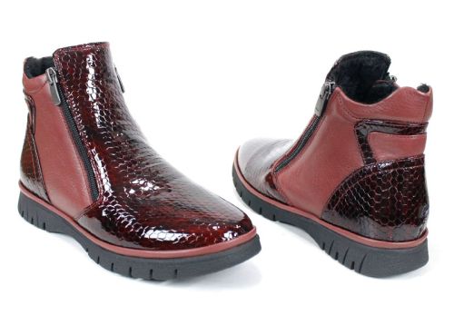 Cizme casual dama din piele de sarpe neagra - Model Ashley