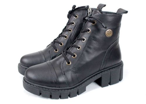 Cizme joase de dama din piele naturala de culoare verde inchis - Model Julie