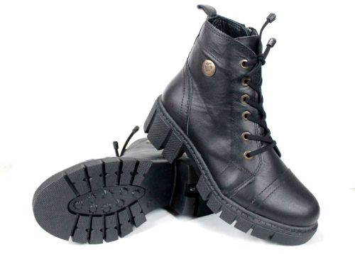 Cizme joase de dama din piele naturala de culoare verde inchis - Model Julie